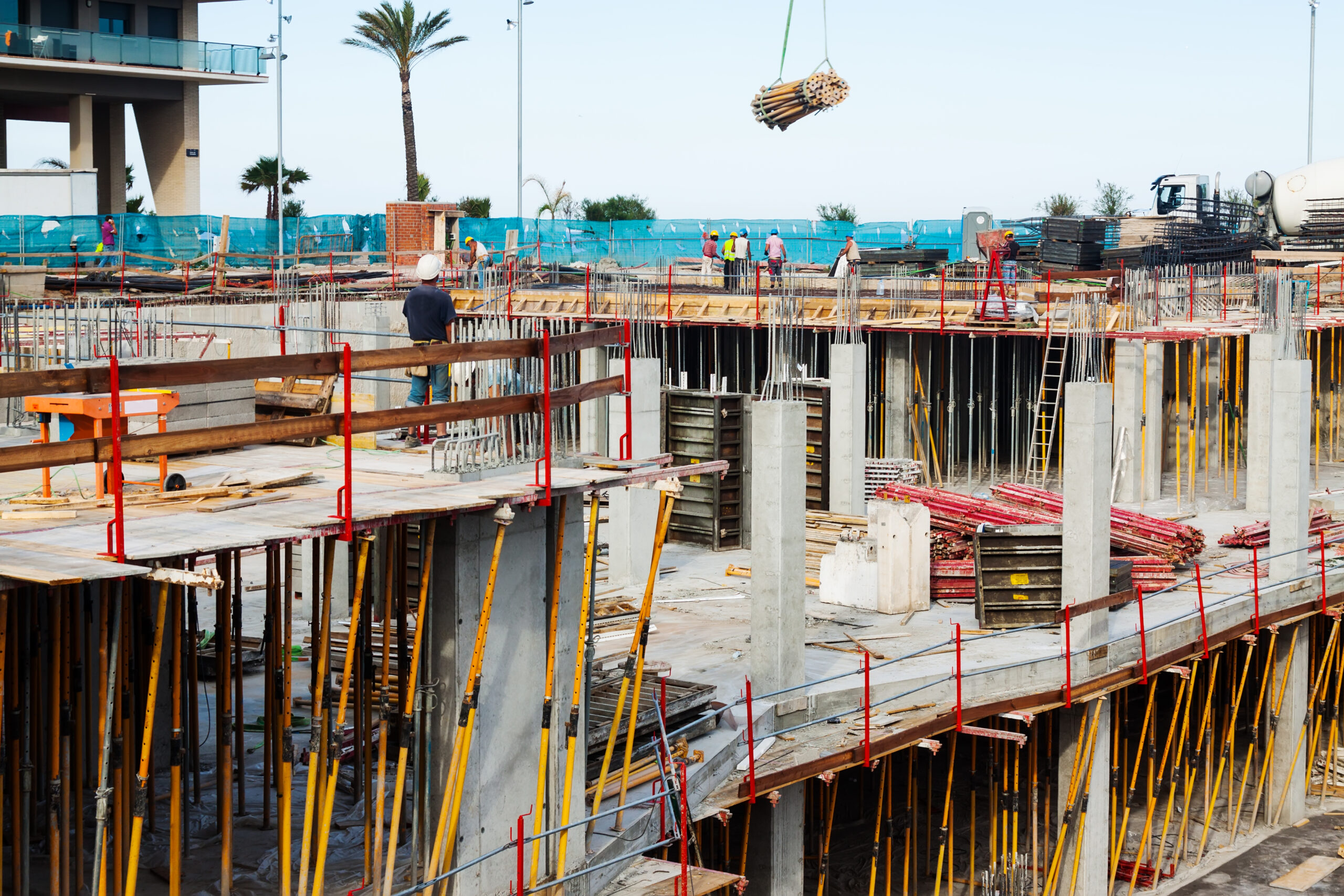 View of building new concrete house